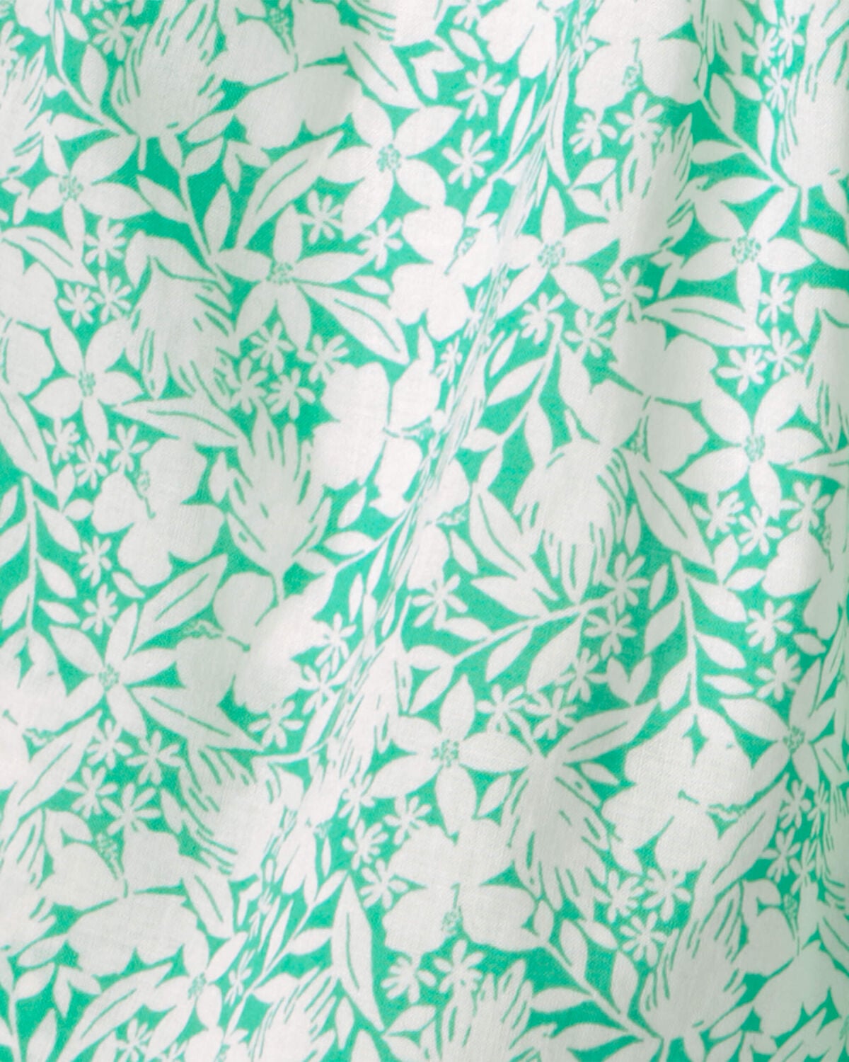 Girls 2-Piece Floral Sleeveless Top & Skort Set - Green/Ivory - Image 4