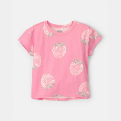 Girls Strawberry Top - Pink