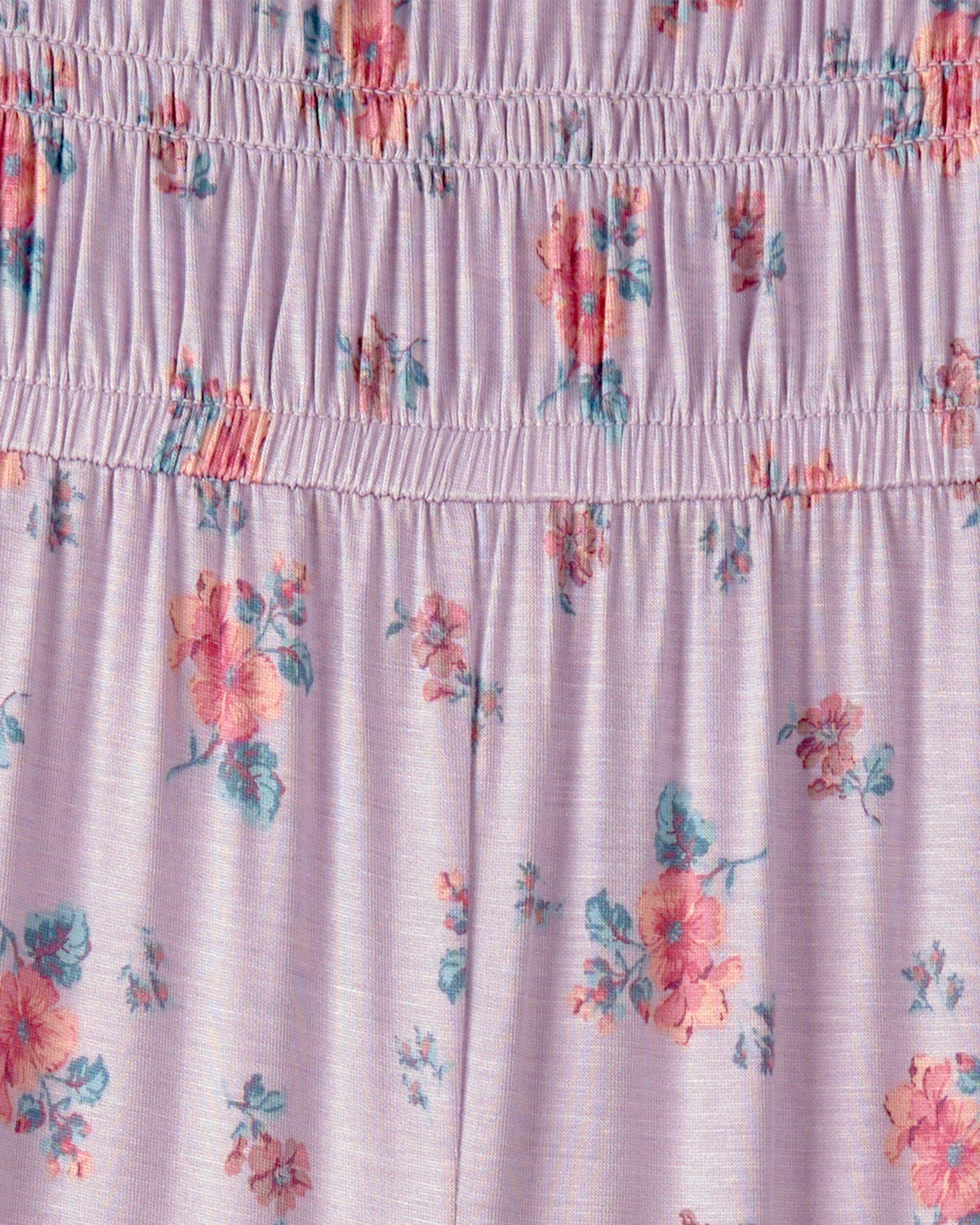 Girls Floral Smocked Jumpsuit - Purple - Image 3