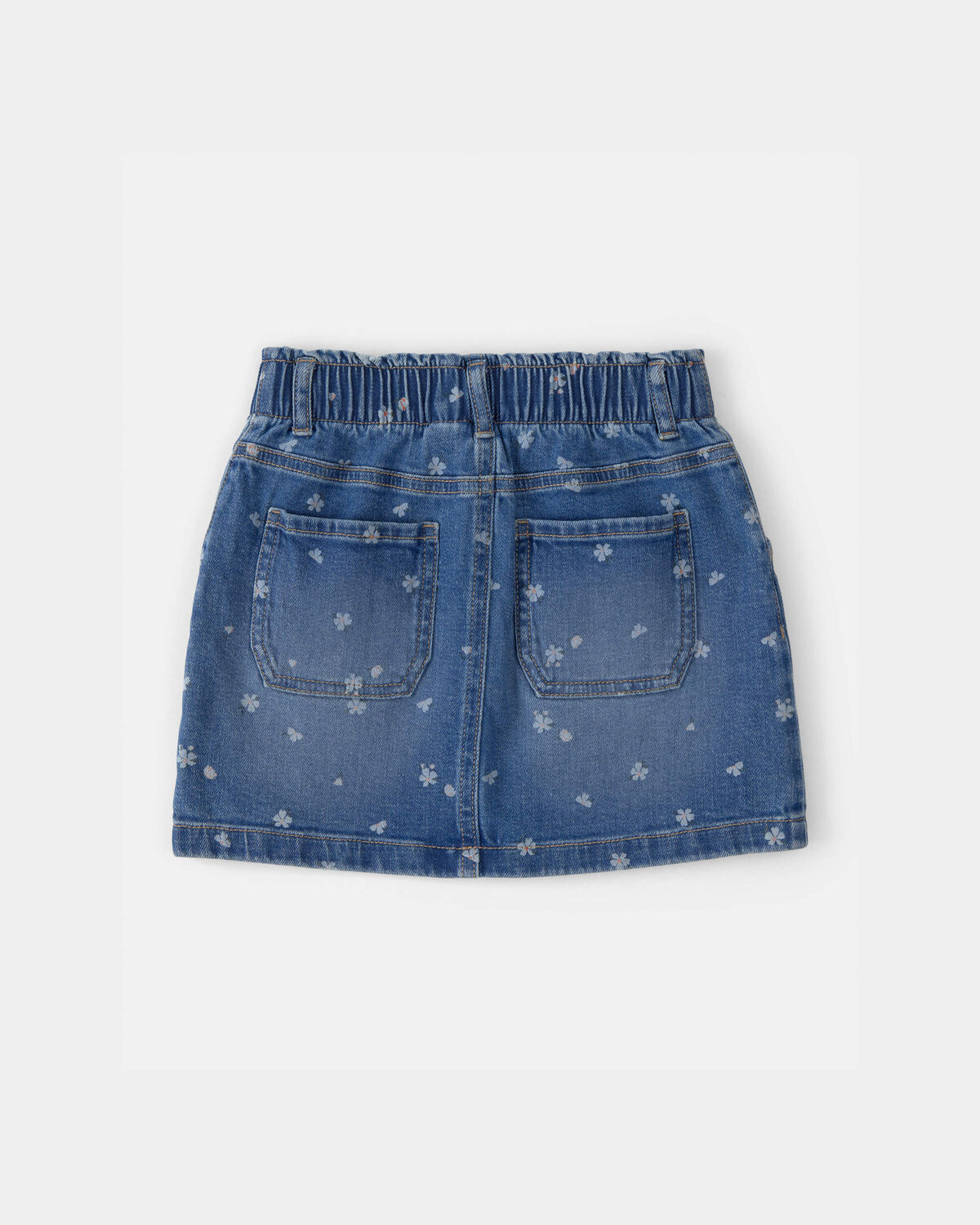 Girls Floral Denim Utility Skirt - Dark Wash - Image 2