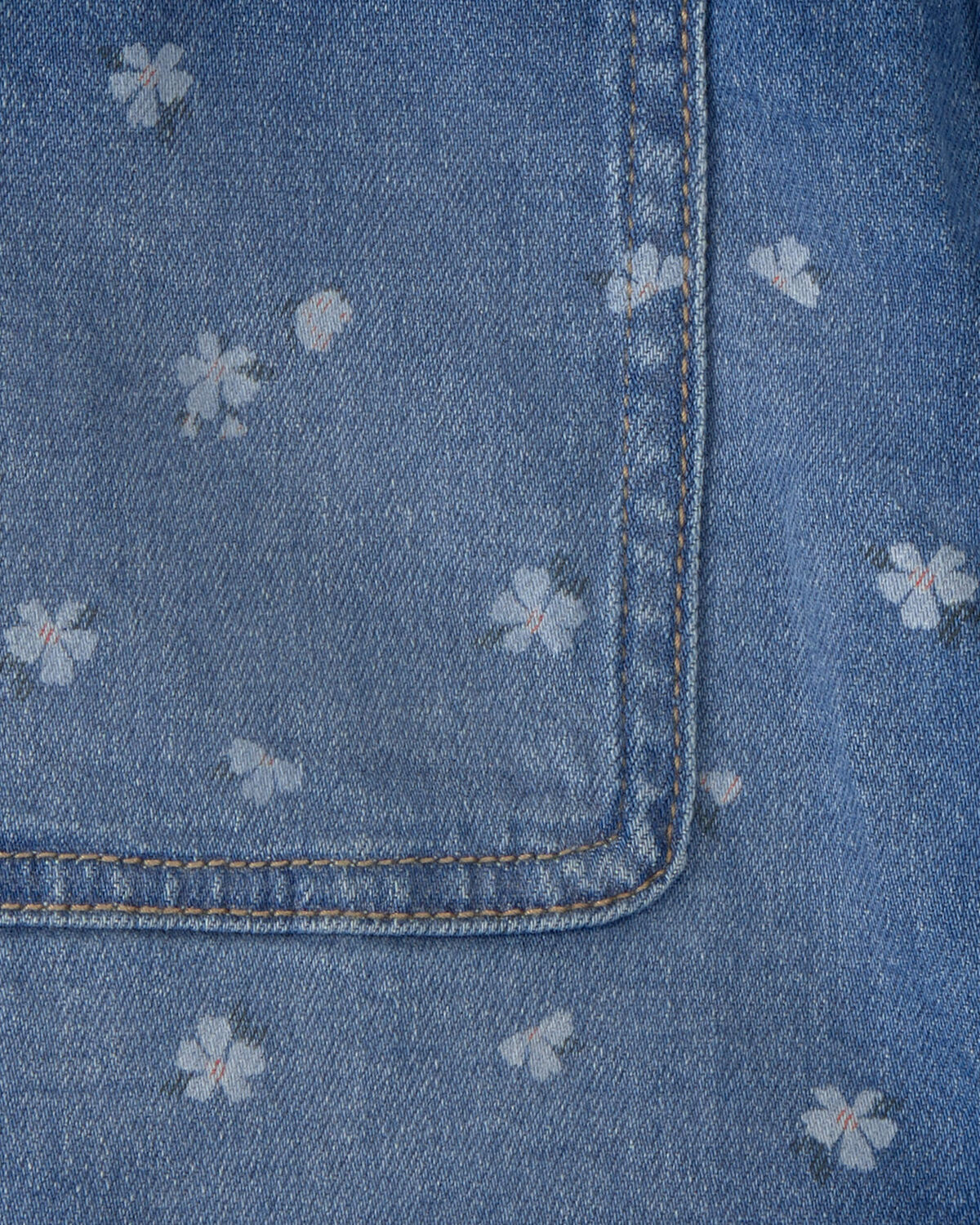 Girls Floral Denim Utility Skirt - Dark Wash - Image 3