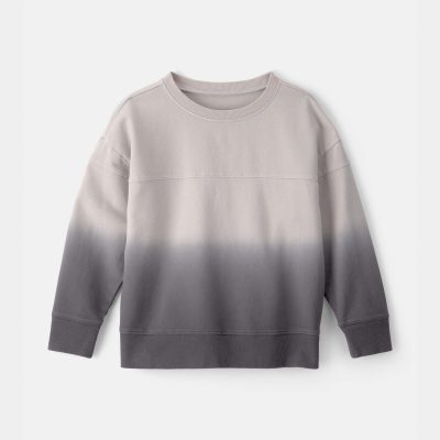 Boys Ombre French Terry Pullover Sweatshirt - Grey