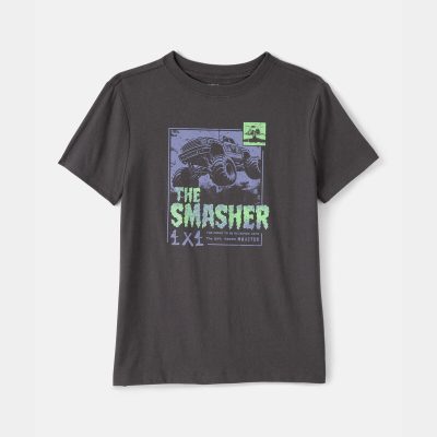 Boys Monster Truck Graphic Tee - Grey