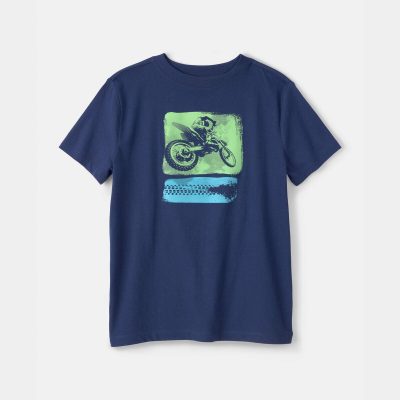 Boys Dirt Bike Graphic Tee - Blue