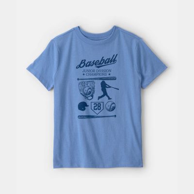 Boys Baseball Champions Graphic Tee - Blue