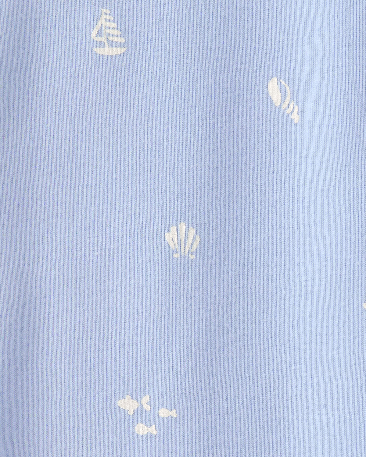 Girls Mermaid 100% Cotton Snug Fit 4-Piece Pajama Set - Blue/Ivory - Image 3