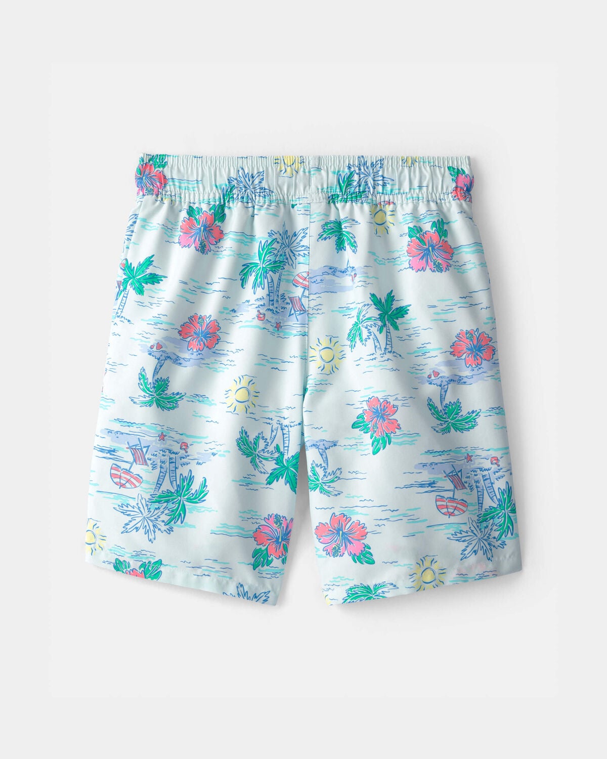 Boys Tropical Beach Swim Trunks - Blue - Image 2