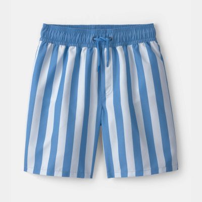Boys Striped Swim Trunks - Blue