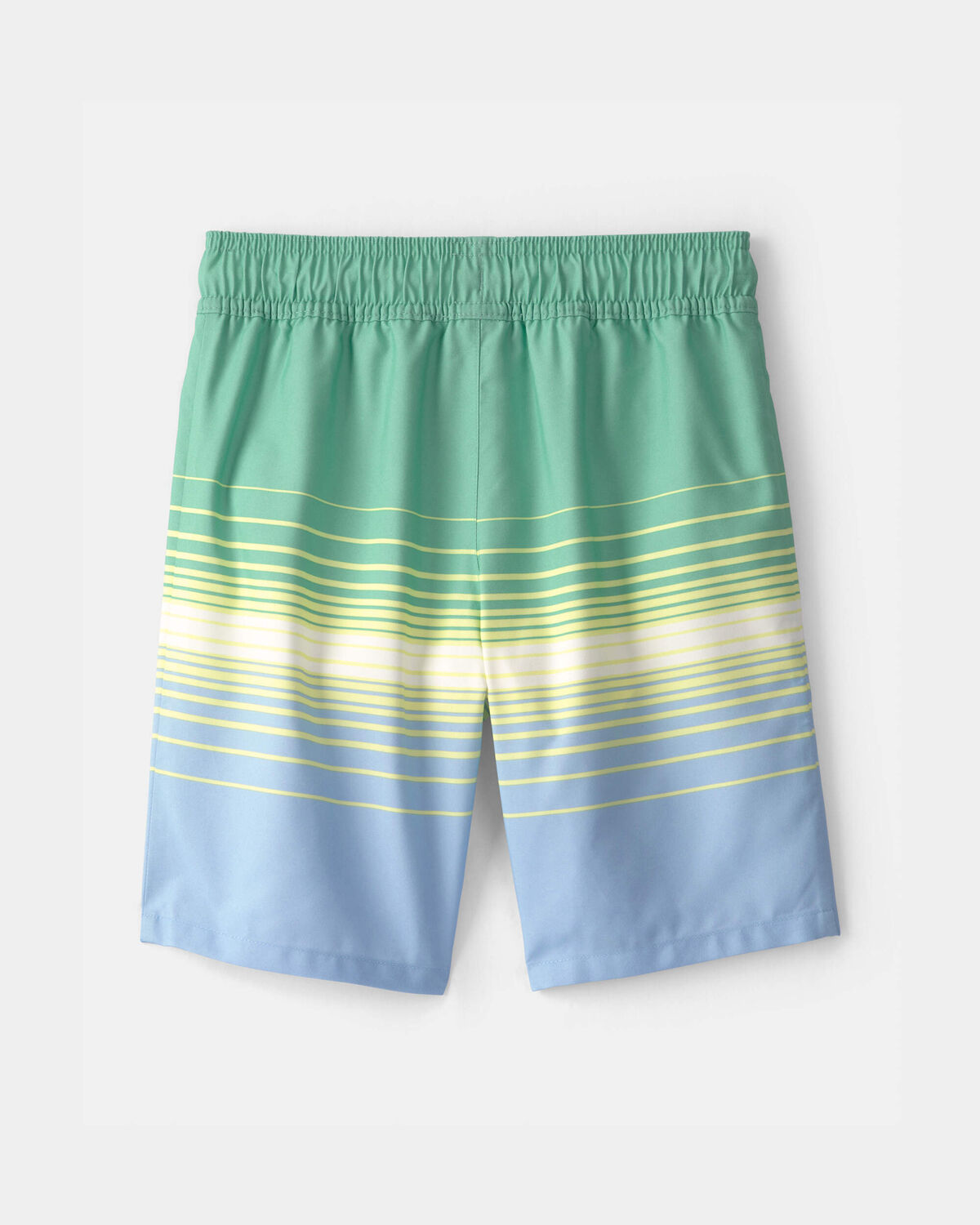 Boys Striped Swim Trunks - Green/Blue - Image 2