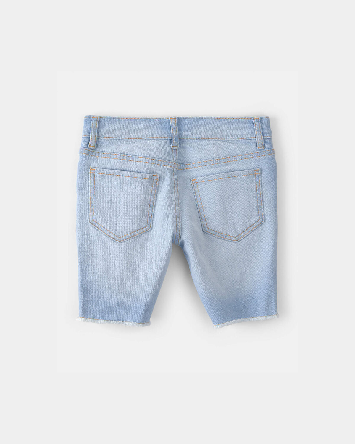 Girls Frayed Denim Skimmer Shorts - Light Wash - Image 2
