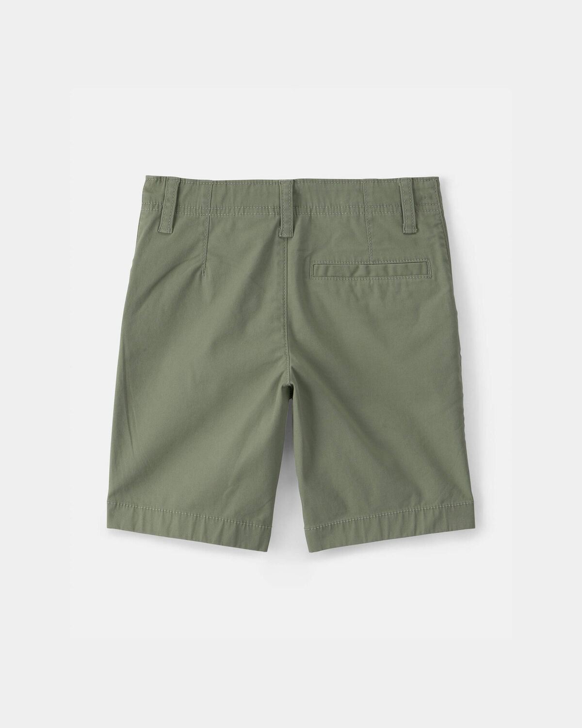 Boys Twill Flat-Front Shorts - Green - Image 2