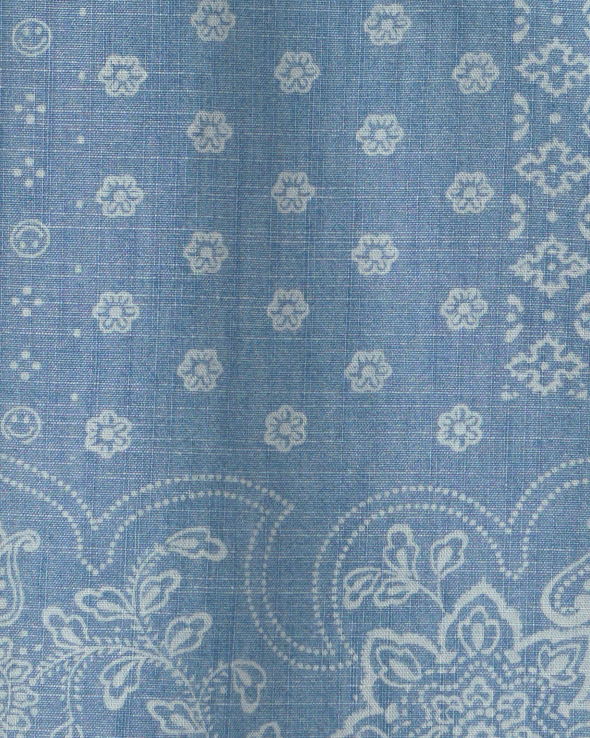 Boys Bandana Chambray Short-Sleeve Polo Shirt - Blue - Image 4