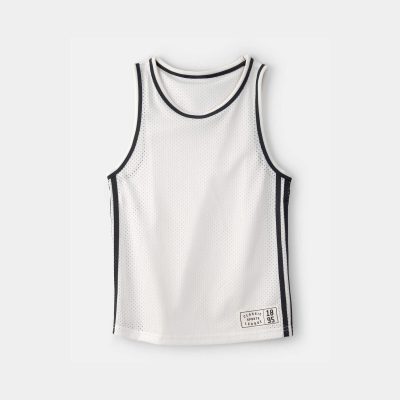 Boys Active Mesh Tank - White
