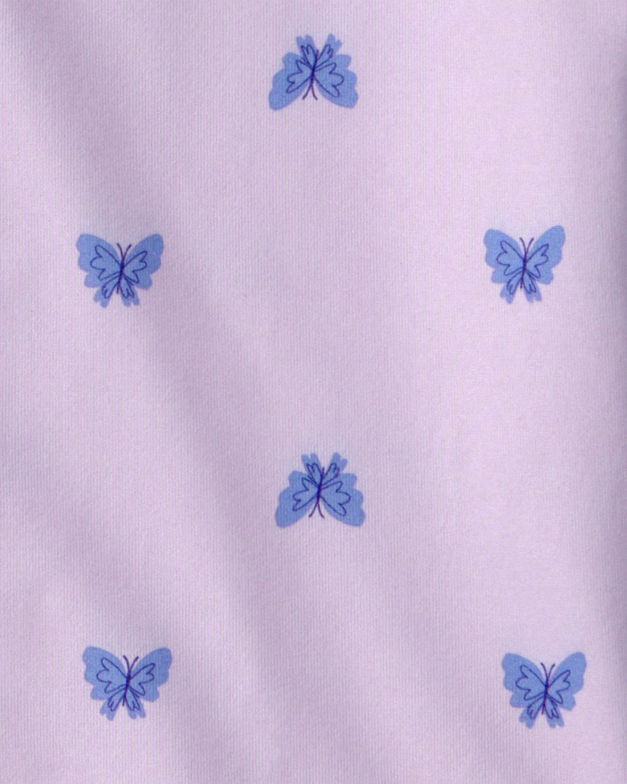 Girls Butterfly Short-Sleeve Loose Fit 2-Piece Pajama Set - Purple - Image 5