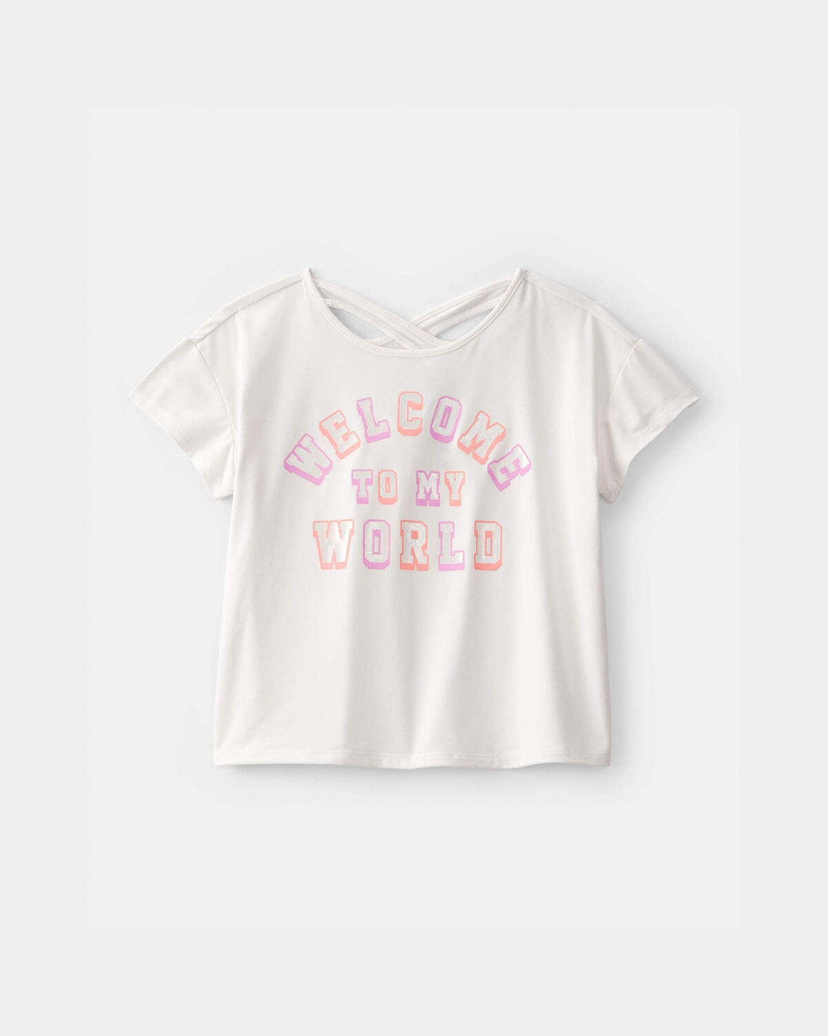 Girls 'Welcome to My World' Active Top - White