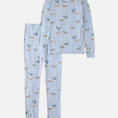 Boys Plane PurelySoft 2-Piece Pajama Set - Blue