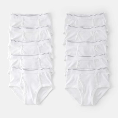 Boys 10-Pack Brief Underwear - White