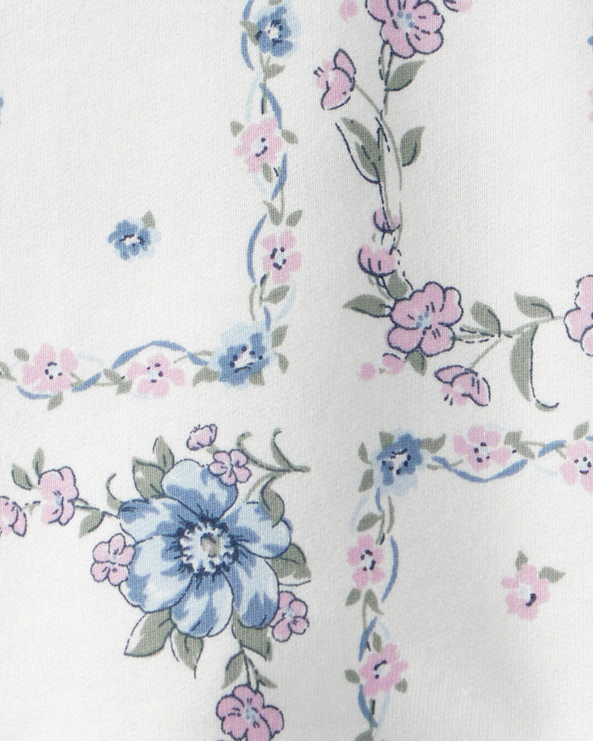 Girls Bandana Floral French Terry Pullover Sweatshirt - Blue/Ivory - Image 2