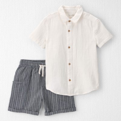 Boys 2-Piece Organic Cotton Gauze Top & Short Set
