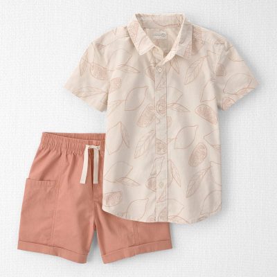 Boys 2-Piece Top & Short Set Made with Organic Cotton in Citrus Summer Print