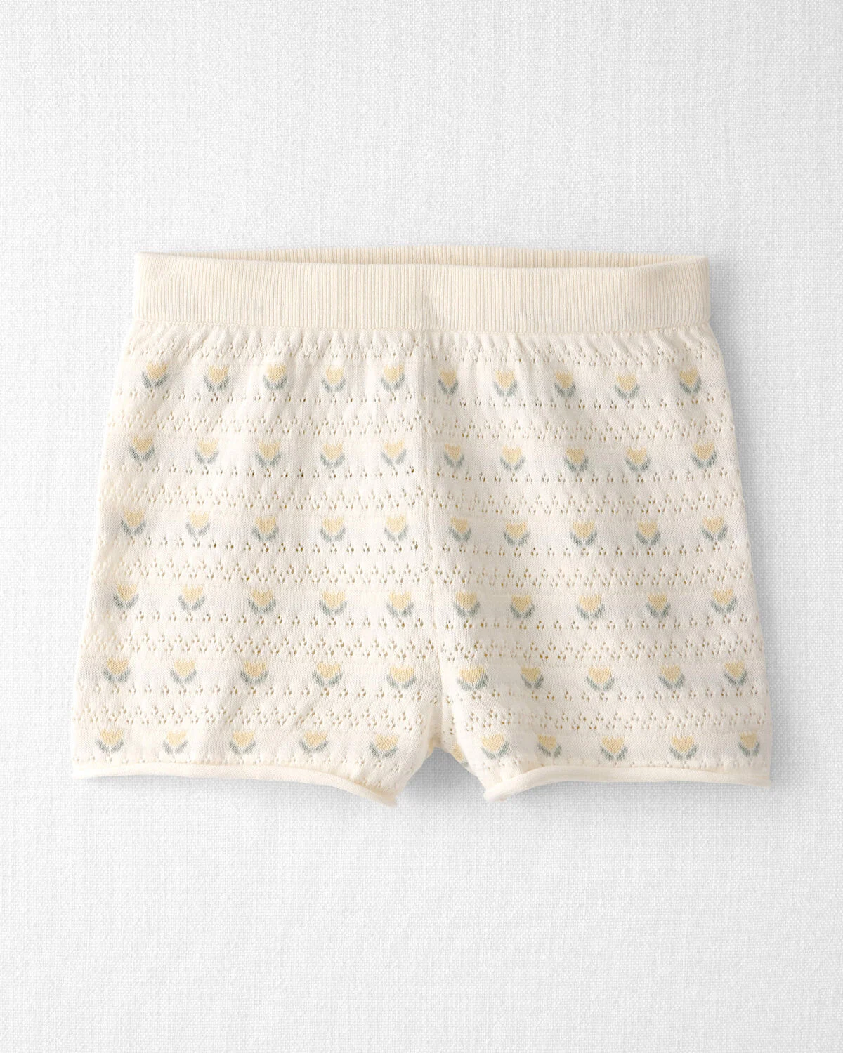 Girls Organic Cotton Sweater Knit Set in Honey Floral Print - Image 2