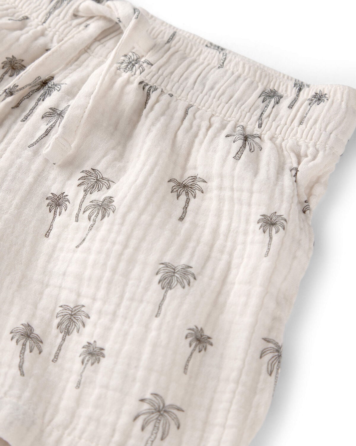 Boys 2-Piece Organic Cotton Gauze Top & Short Set in Palm Trees - Image 4