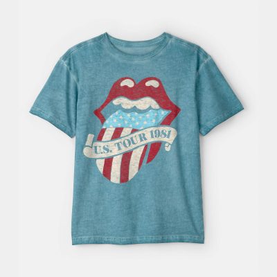 Boys Rolling Stones Graphic Tee - Turquoise