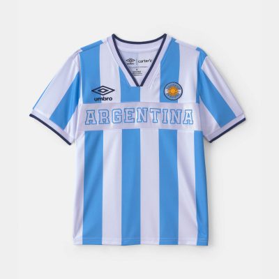 Kids Umbro Argentina Soccer Jersey - Light Blue/White