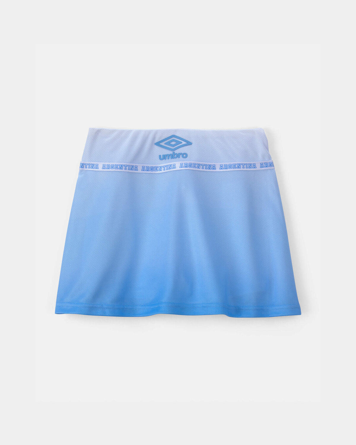 Girls Umbro Argentina Active Skort - Light Blue/White - Image 4