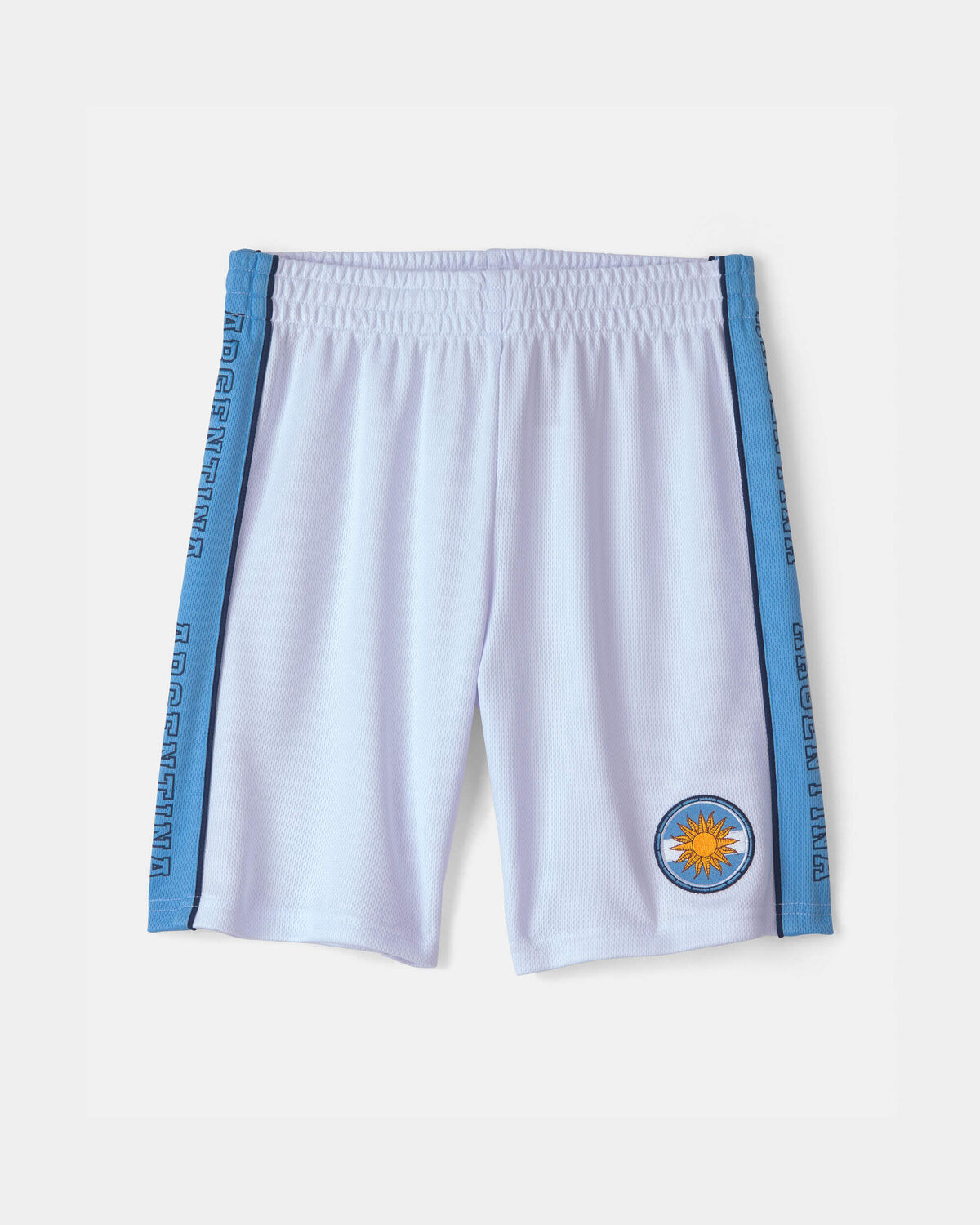 Kids Umbro Argentina Mesh Soccer Shorts - Light Blue/White