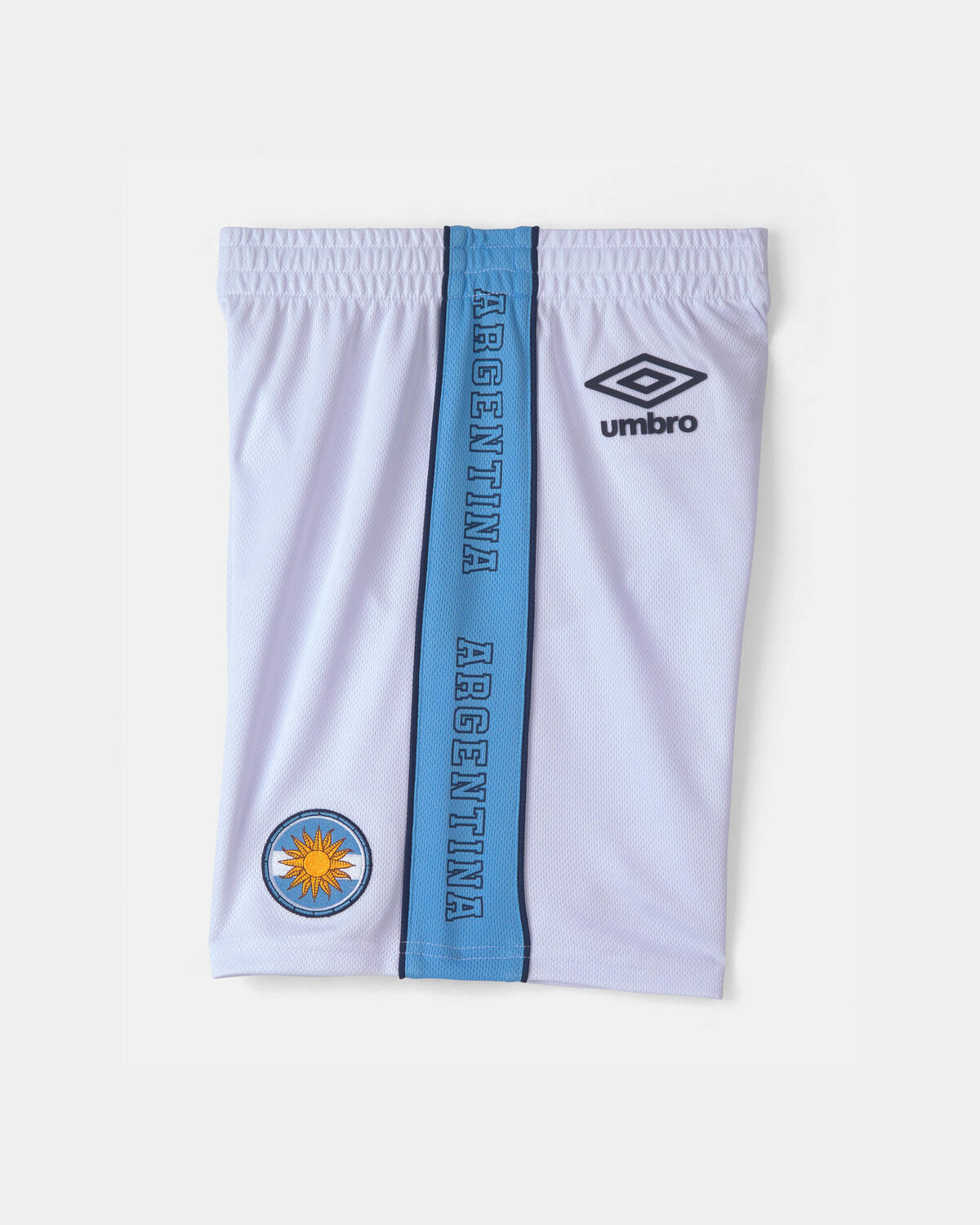 Kids Umbro Argentina Mesh Soccer Shorts - Light Blue/White - Image 4