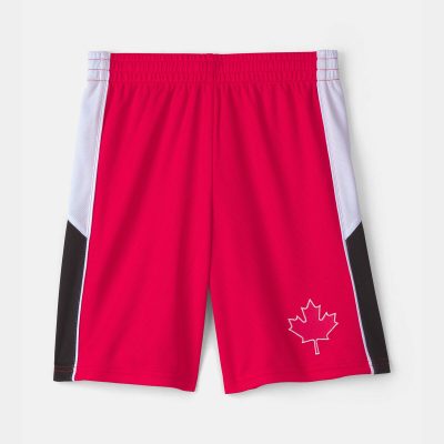 Kids Umbro Canada Mesh Soccer Shorts - Red/White/Black