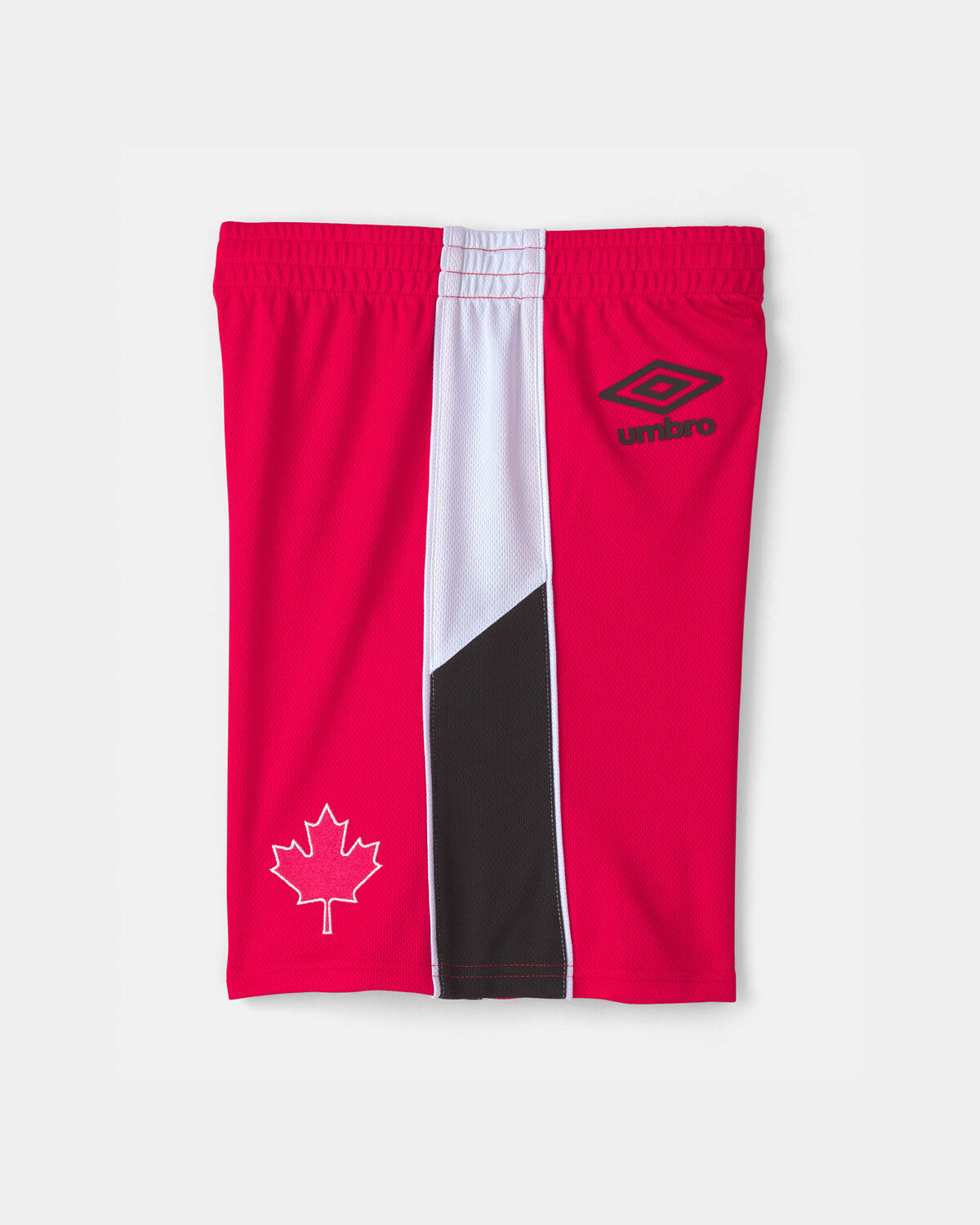 Kids Umbro Canada Mesh Soccer Shorts - Red/White/Black - Image 4