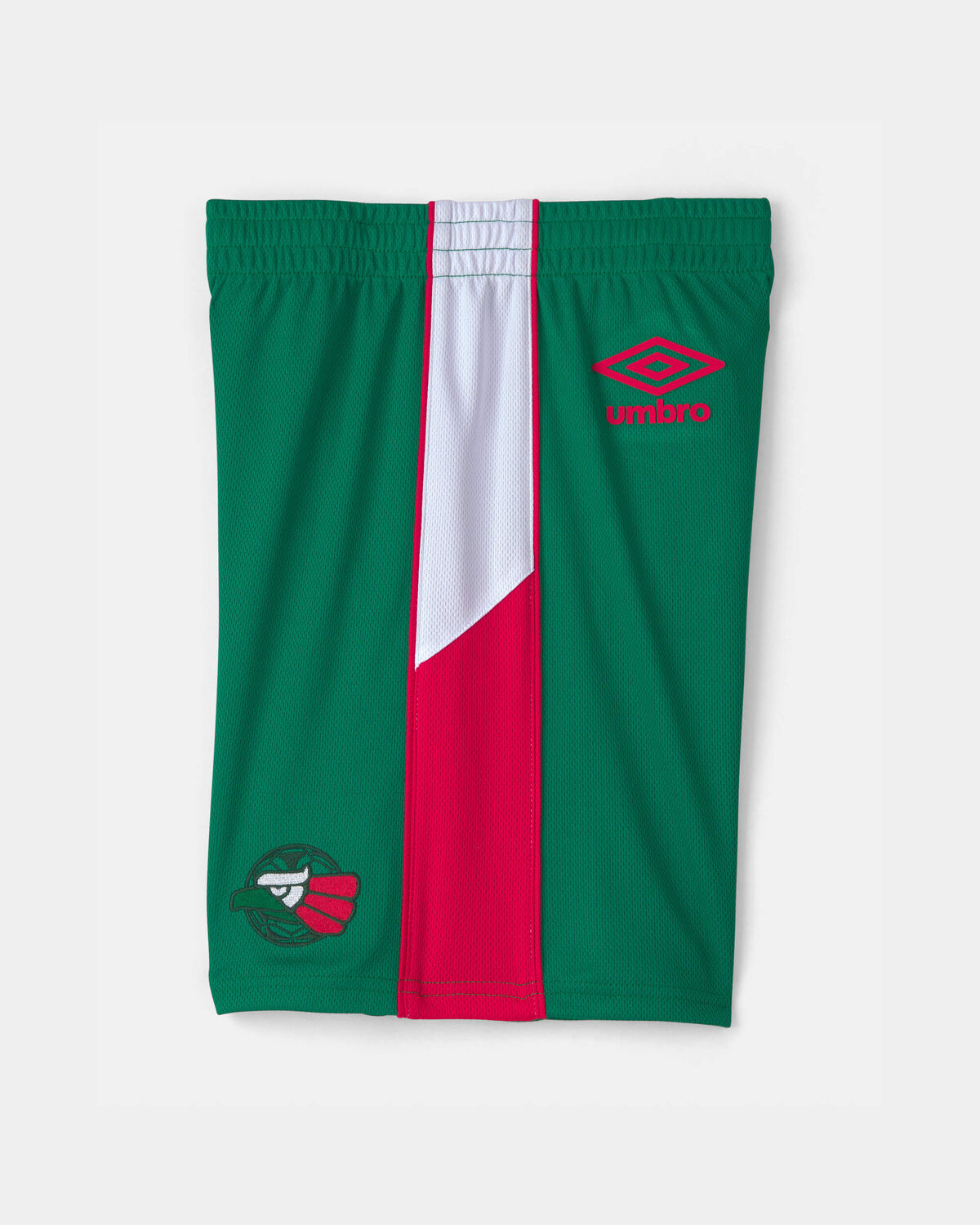 Kids Umbro Mexico Mesh Soccer Shorts - Green/White/Red - Image 5