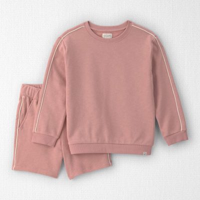 Girls 2-Piece Organic Cotton French Terry Pullover & Short Set