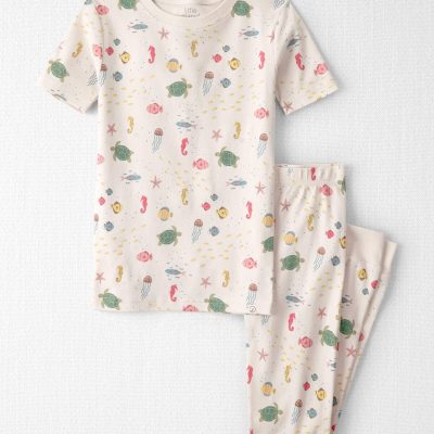 Kid 2-Piece Organic Cotton Pajamas in Under the Sea