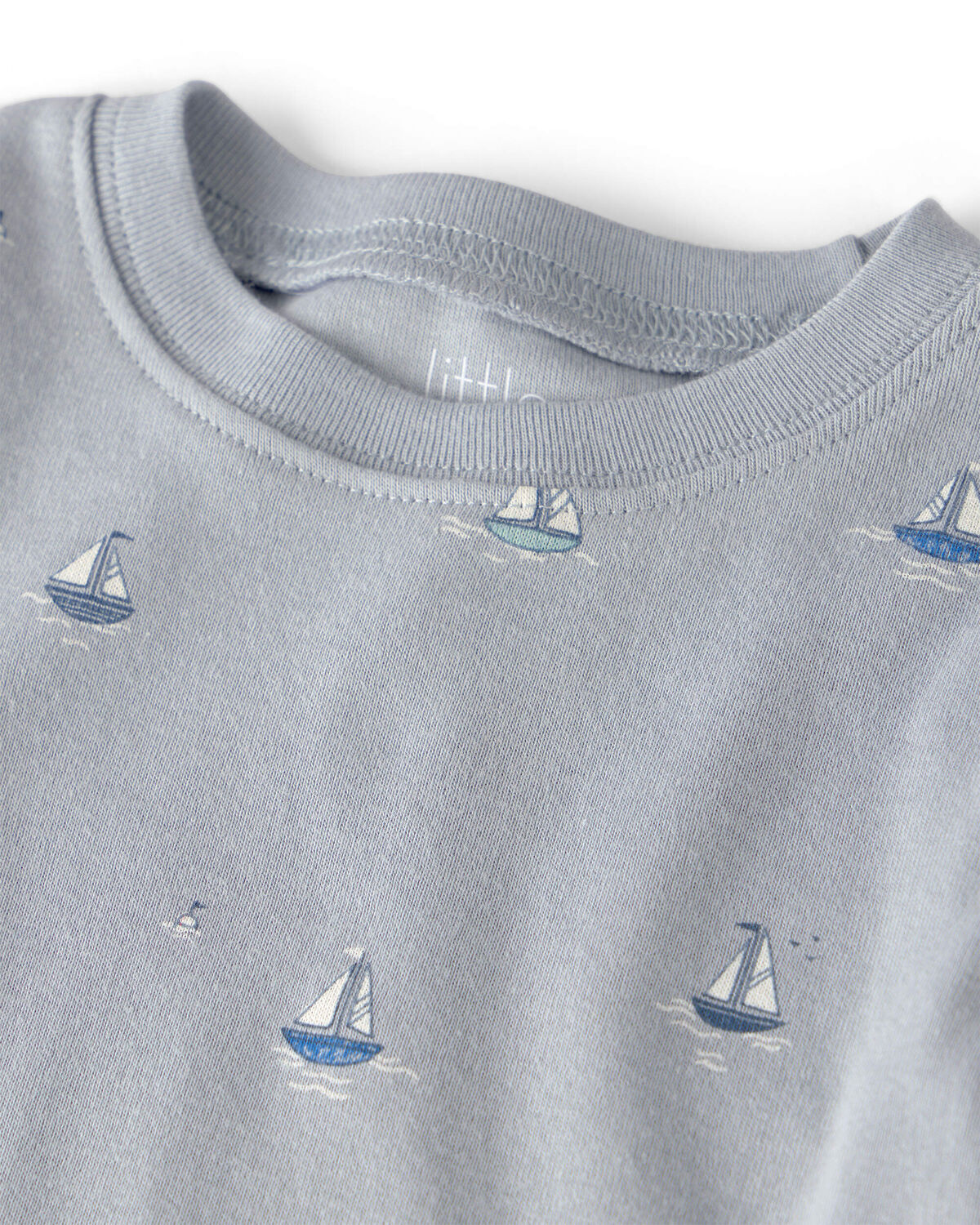 Kids 2-Piece Organic Cotton Ribbed Pyjama Set in Sail Away Print - Image 2