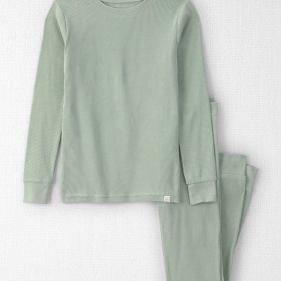 Kids 2-Piece Organic Cotton Ribbed Pajamas
