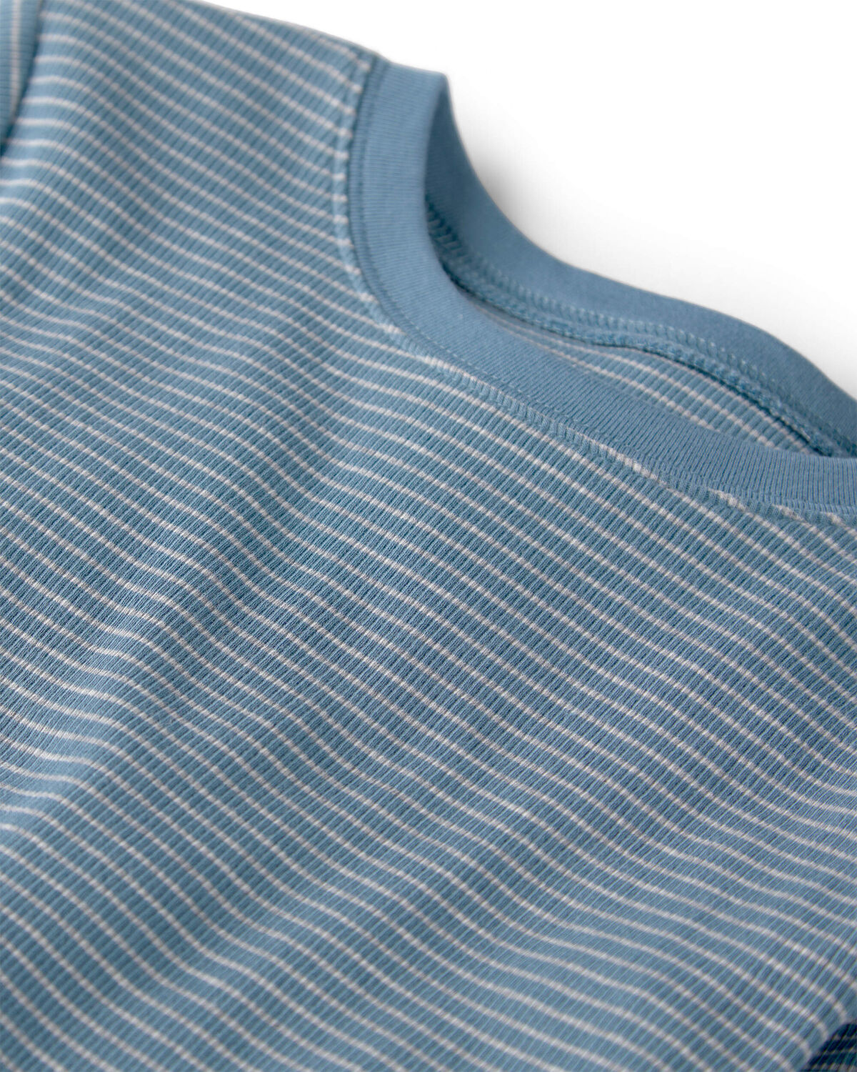 Kids 2-Piece Organic Cotton Ribbed Pajama Set in Stripes - Image 2