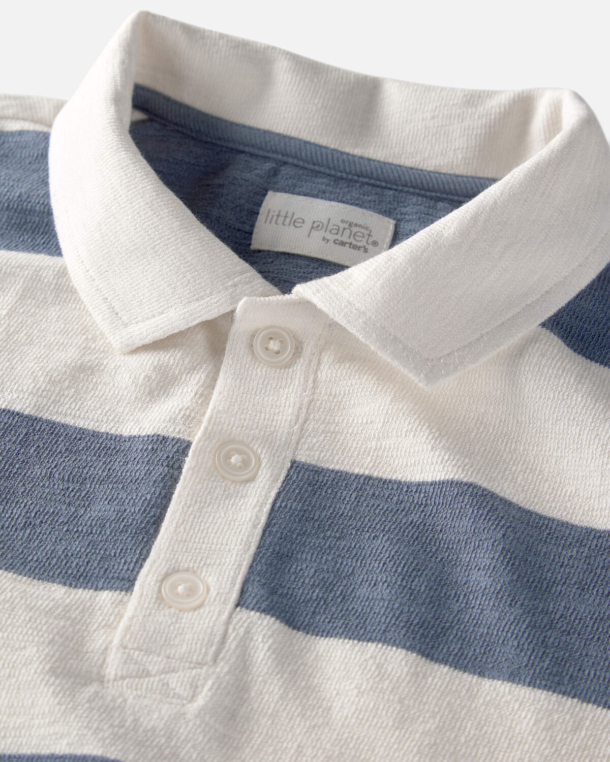 Boys Polo Shirt Made with Organic Cotton in Stripes - Image 2