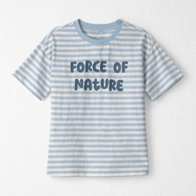 Kids Organic Cotton 'Force of Nature' Tee in Stripes