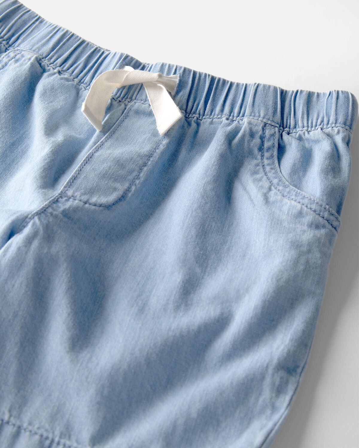 Boys Organic Cotton Chambray Shorts - Image 2