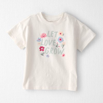 Girls Organic Cotton 'Let Love Grow' Boxy Tee