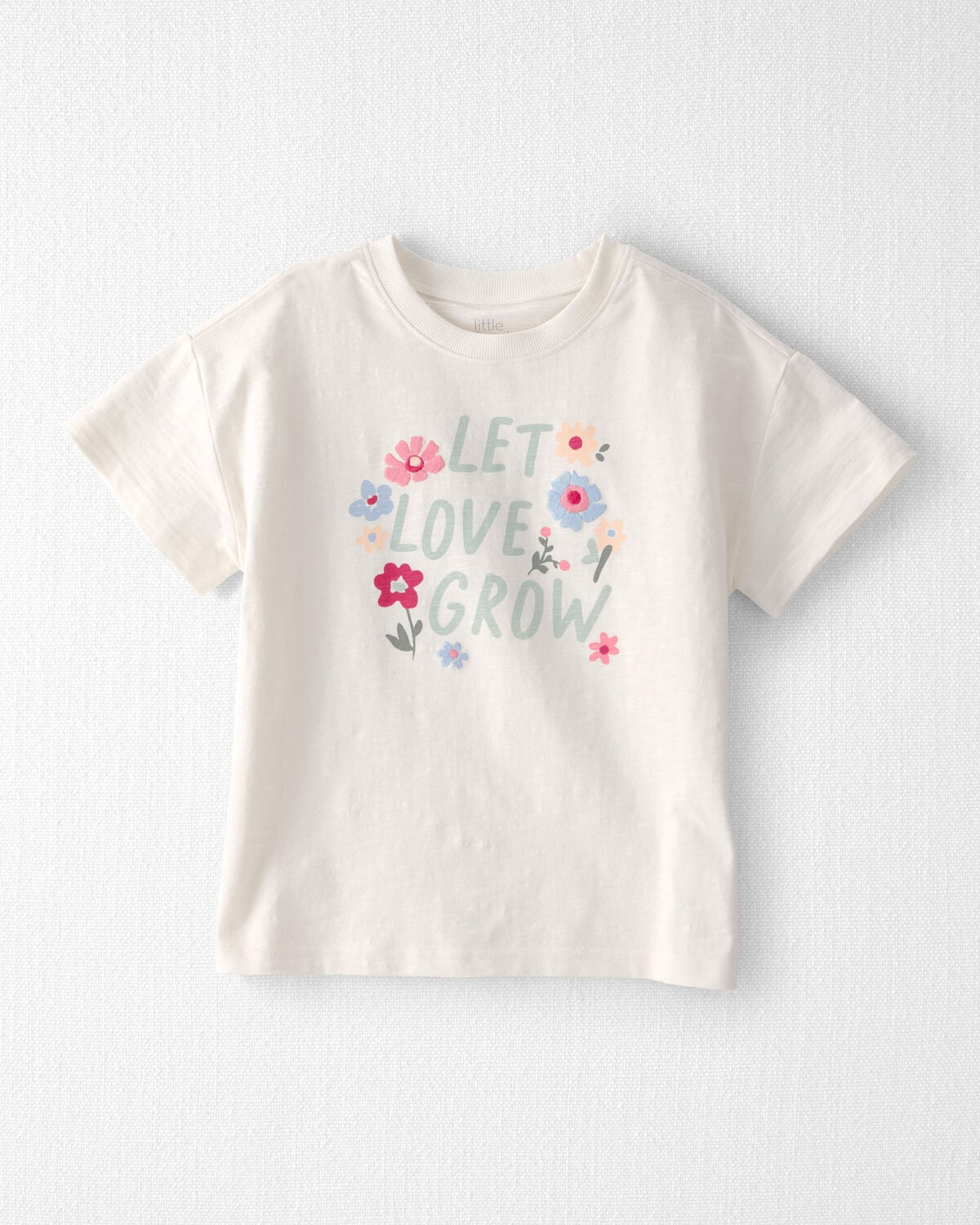 Girls Organic Cotton 'Let Love Grow' Boxy Tee