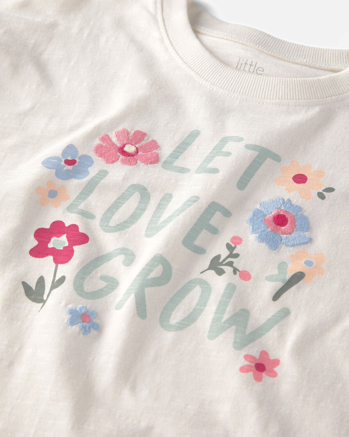Girls Organic Cotton 'Let Love Grow' Boxy Tee - Image 2