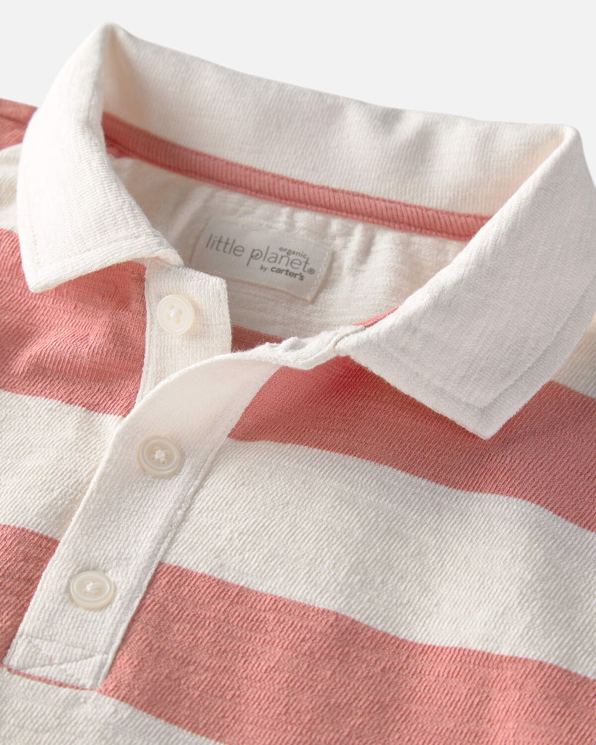 Boys Polo Shirt Made with Organic Cotton in Stripes - Image 2