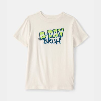 Boys 'B-Day Bruh' Graphic Tee - Ivory
