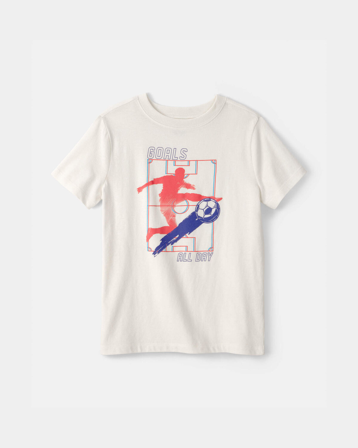 Kids Soccer Goals Graphic Tee - Cream