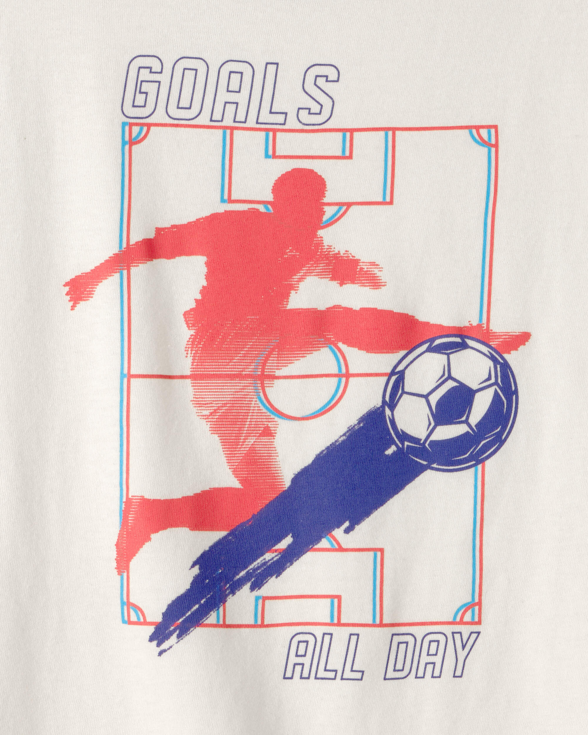 Kids Soccer Goals Graphic Tee - Cream - Image 3