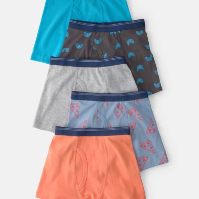 Boys 5-Pack Gamer Boxer Brief Underwear - Orange/Blue/Grey